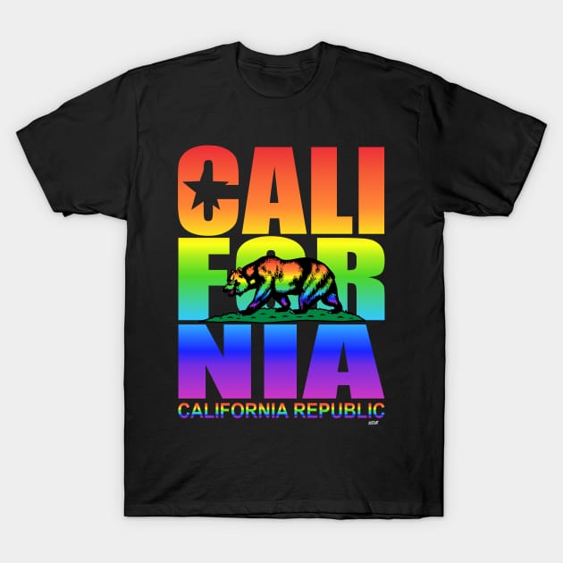 California Republic LGBT Pride T-Shirt by Fuzzy Bear